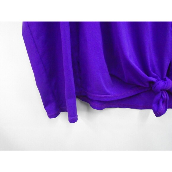 Lilly Pulitzer Kieran Luxletic Womens Size L Long Sleeve Purple Tie Front - Picture 6 of 14
